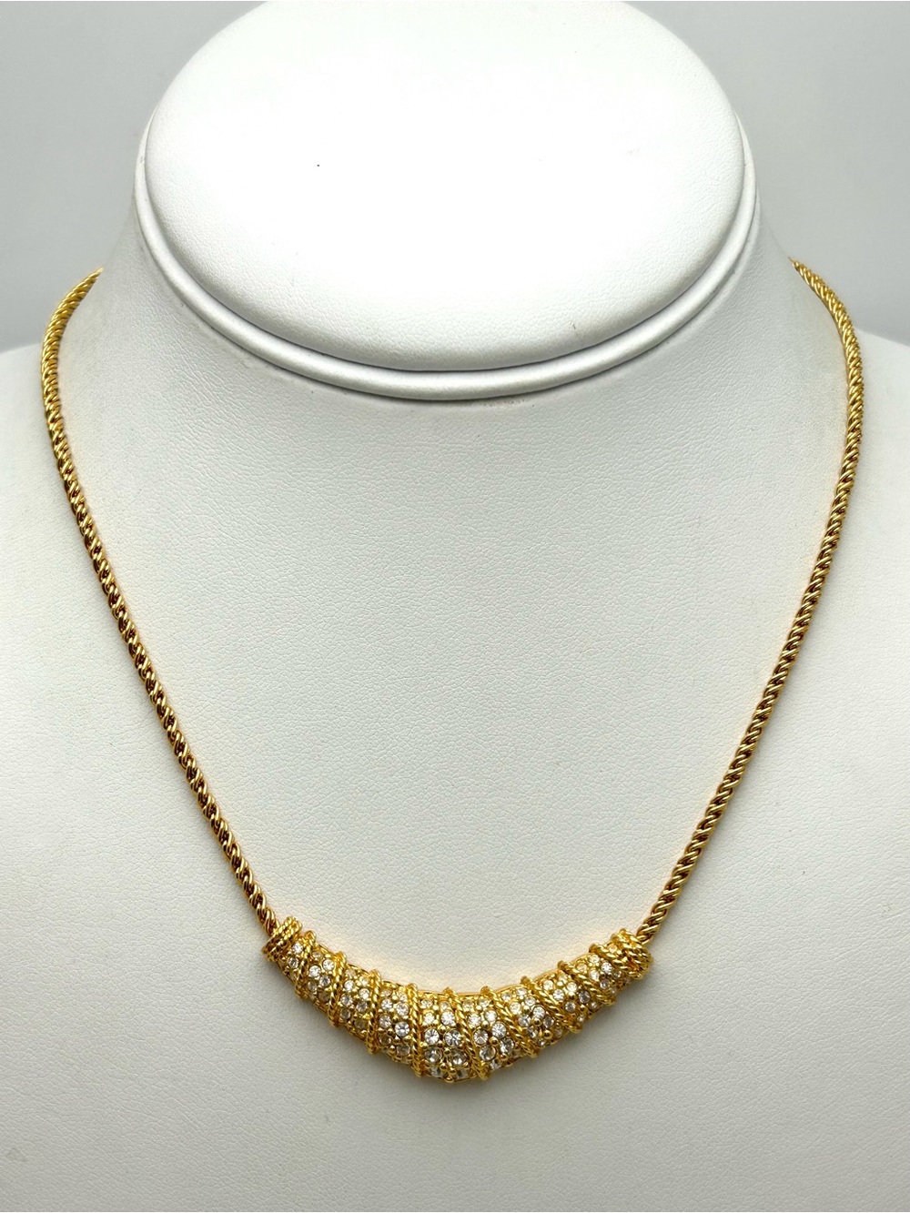 Swarovski Crystal Pave Bar Necklace
